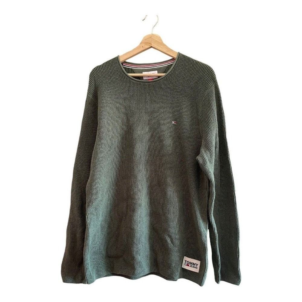 Tommy Hilger Waffle Knit Green Sweater large